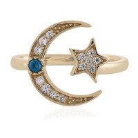 Anello placcato in oro con Apatite