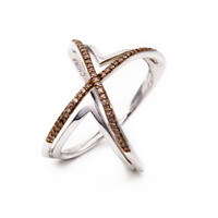Anello in argento con Diamante Champagne