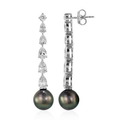 Orecchini in argento con Perla Tahitiana