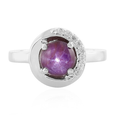 Anello in argento con Rubino Stellato Channapatna