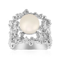 Anello in argento con Perla d'Acqua Dolce Bianca (TPC)