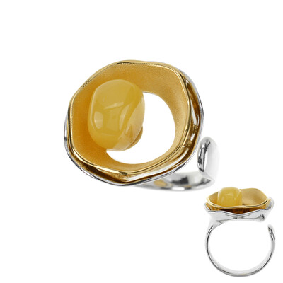 Anello in argento con Ambra Baltica (dagen)