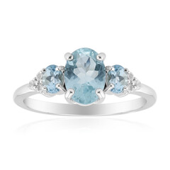 Anello in argento con Acquamarina Brasiliana