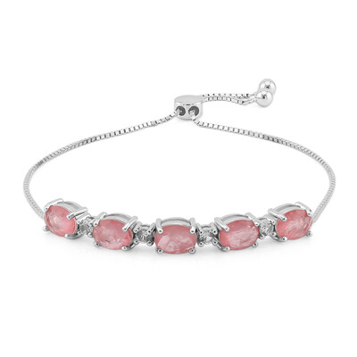 Bracciale in argento con Quarzo rosa pastello