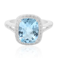 Anello in argento con Topazio Blu Cielo