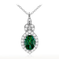 Collana in argento con Topazio Verde Farfalla