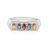 Anello in argento con Zaffiro Fancy