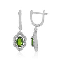 Orecchini in argento con Diopside Russo