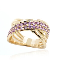 Anello in oro con Zaffiro Ceylon Porpora (non riscaldato)