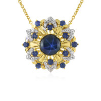 Collana in argento con Zaffiro Stellato Blu