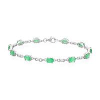 Bracciale in argento con Smeraldo Zambia