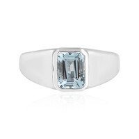 Anello in platino con Acquamarina AAA (KM by Juwelo)