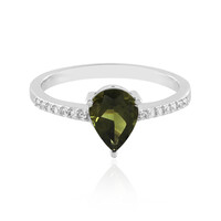 Anello in argento con Moldavite