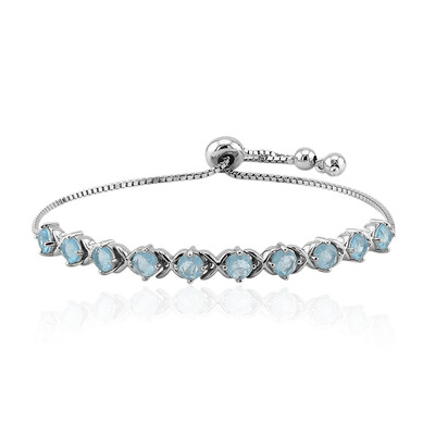 Bracciale in argento con Quarzo blu pastello