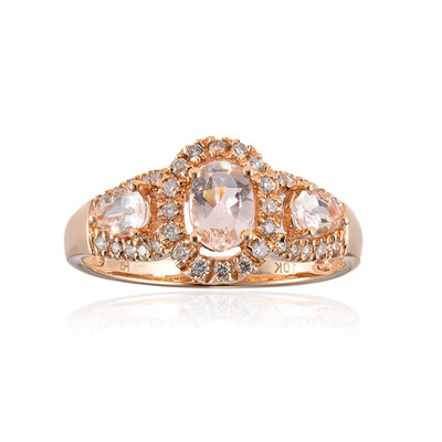 Anello in oro con Morganite AAA