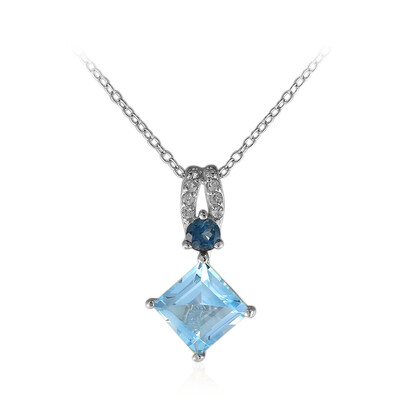 Collana in argento con Topazio Blu Cielo