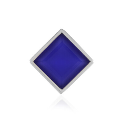 Ciondolo in argento con Calcedonio Blu (MONOSONO COLLECTION)