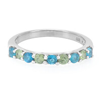 Anello in argento con Apatite Blu Neon