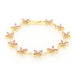 Bracciale in oro con Zaffiro Padparadscha (non riscaldato) (AMAYANI)