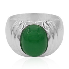 Anello in argento con Calcedonio Verde