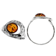 Anello in argento con Ambra Baltica