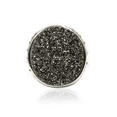 Anello in argento con Quarzo Glitter Platino