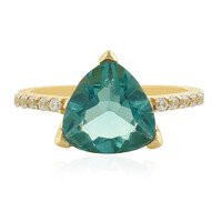 Anello in oro con Fluorite Petrolio del Belgio