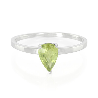 Anello placcato in platino con Zaffiro del Mozambico