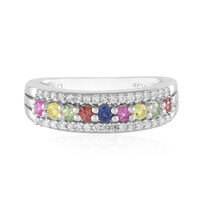 Anello in argento con Zaffiro Rosa