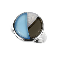 Anello in argento con Agata Blu