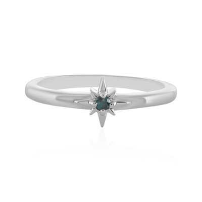Anello in argento con Diamante Blu I3