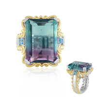 Anello in argento con Fluorite Bicolore (Gems en Vogue)