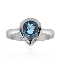 Anello in argento con Topazio Blu Londra