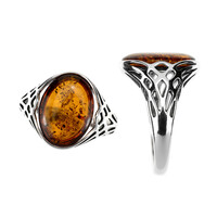 Anello in argento con Ambra Baltica
