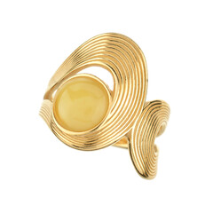 Anello in argento con Ambra Milky Baltica