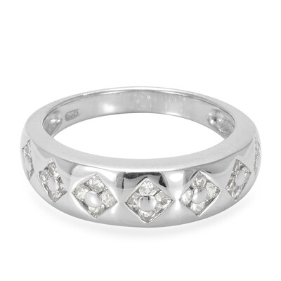 Anello in argento con Zaffiro Bianco