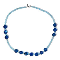 Collana in argento con Quarzo Ice Crushed Blu