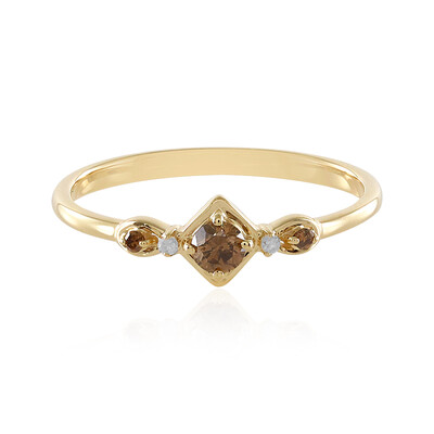 Anello in oro con Diamante Cioccolato I2