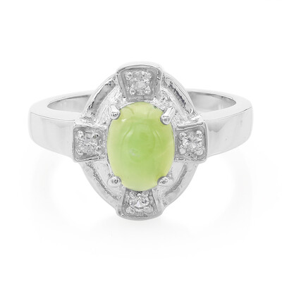 Anello in argento con Crisoprasio Imperiale