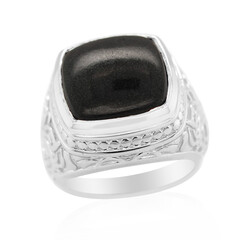Anello da uomo in argento con Agata Nera