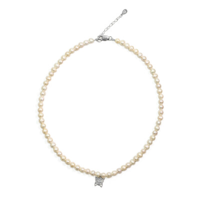 Collana in argento con Perla di Acqua Dolce (TPC)