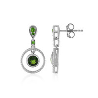 Orecchini in argento con Diopside Russo