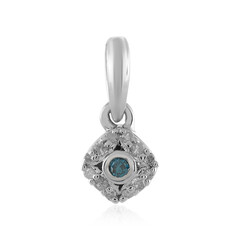 Ciondolo in argento con Diamante Blu I2