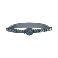 Anello in argento con Diamante Blu I2
