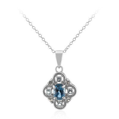 Collana in argento con Topazio Blu Londra