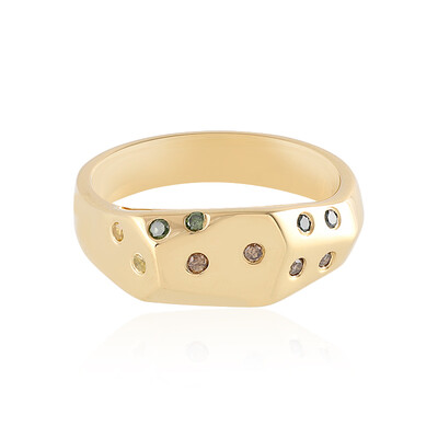 Anello in argento con Diamante Giallo I2