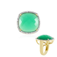 Anello in argento con Onice Verde