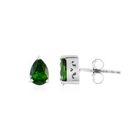 Orecchini in argento con Diopside Russo