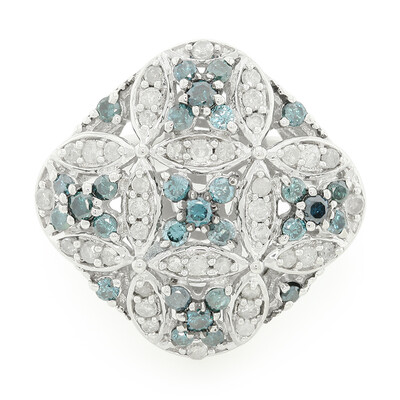 Anello in argento con Diamante Blu