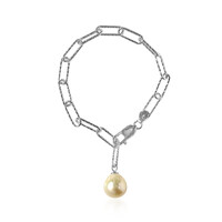 Bracciale in argento con Perla Dorata dei Mari del Sud Kabira (TPC)